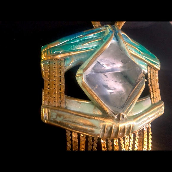SOLD - Adina Mills Quartz Waterfall Statement Necklace - One of a kind! - Picture 6 of 7